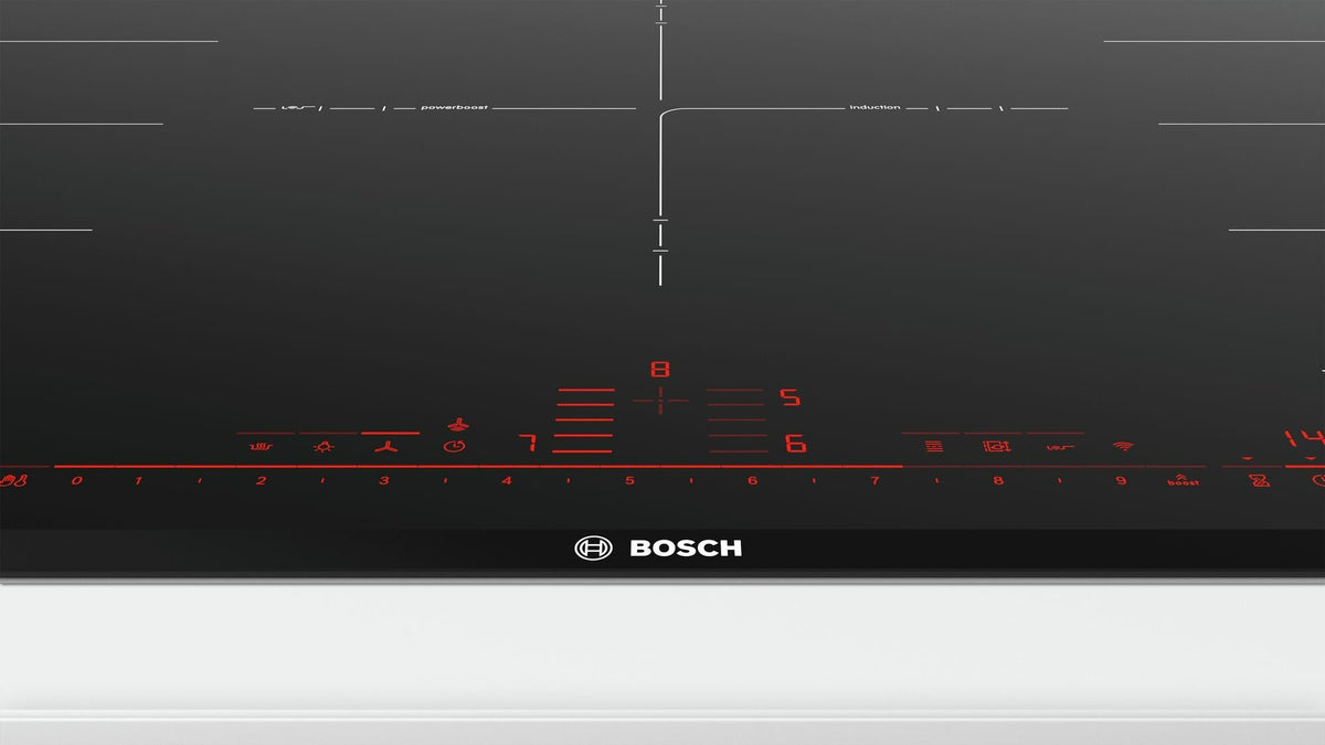Bosch 90cm Series 8 Flex induction cooktop - five zones, FlexInduction, Home Connect - PXV975DV1E