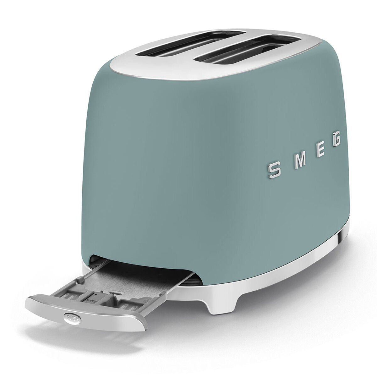 Smeg 50s Retro Style 2 Slice Toaster - Emerald Green, Six Browning Levels, Wide Slots - TSF01EGMAU
