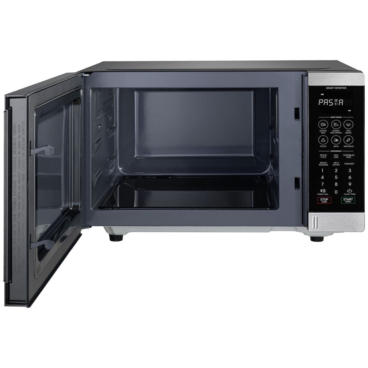 Sharp 32L 1200W Flatbed Inverter Microwave - Stainless Steel Fascia, Touch Controls - SM327FHS