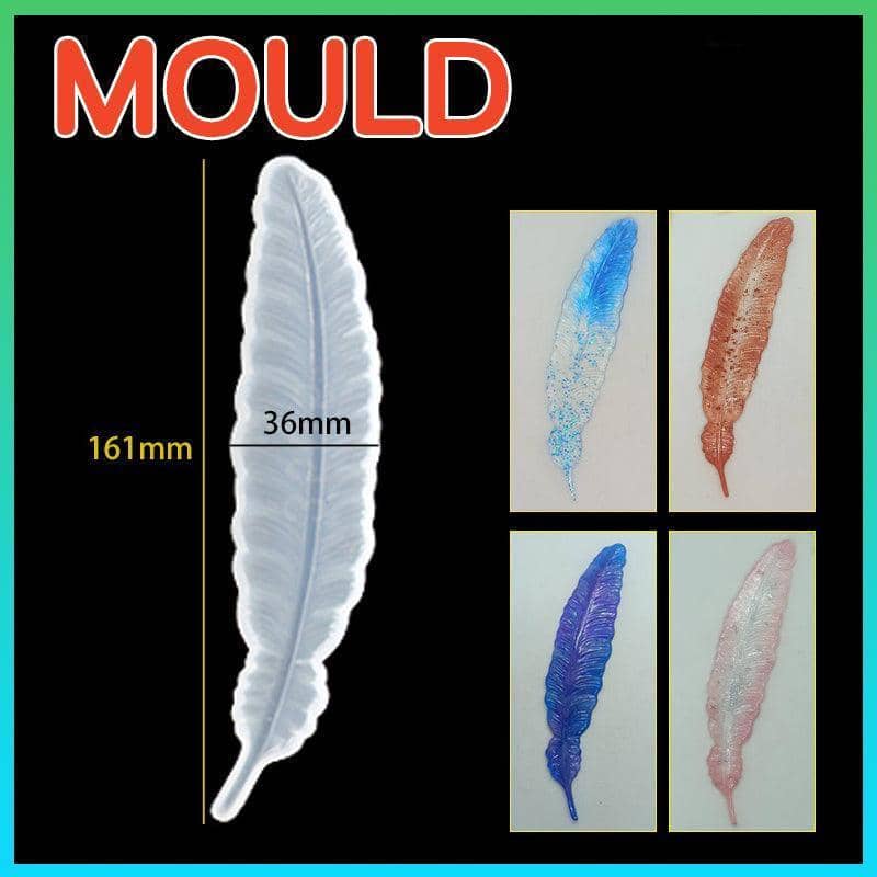 Feather Silicone Mould for Epoxy Resin Casting - 161 x 36 mm