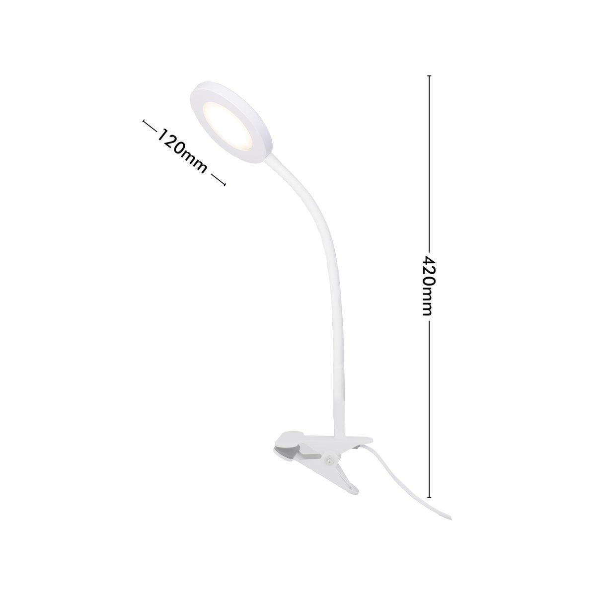 Verve Design White Dalton Clamp Lamp - 6W LED - 530 Lumens - 6500K - White - SuperSaverAU - view 4