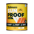 Taubmans Sunproof 1L White Gloss Exterior Paint - Water Based Acrylic, Tintable