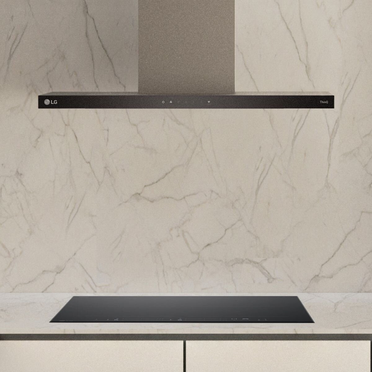 LG 90cm Series 7 canopy range hood - stainless steel, ThinQ app control, 830m³/h, 4 speeds - BWH907T3S