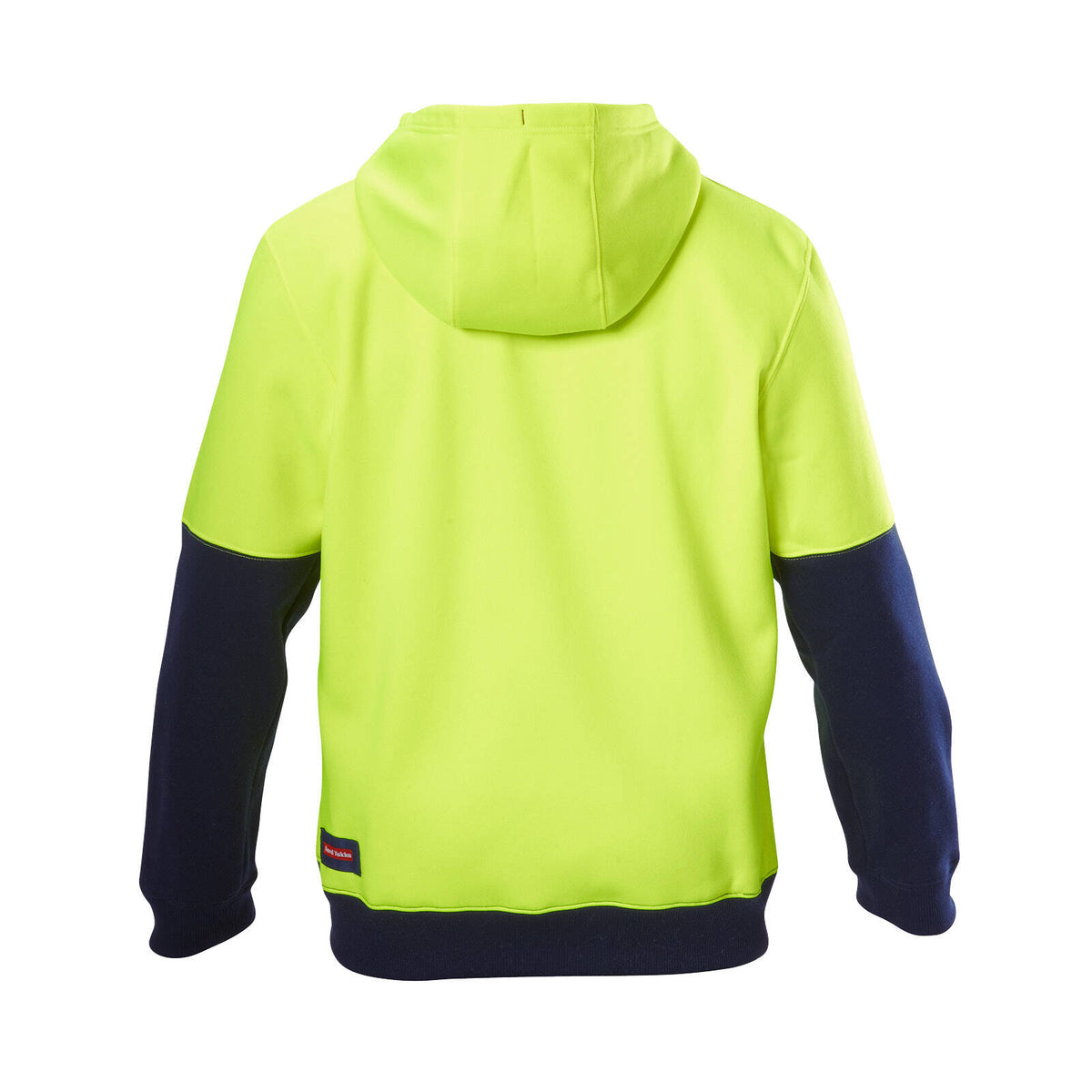 Hard Yakka Foundations Hi Vis Brushed Fleece Hoodie Yellow/Navy Men's 320gsm Size 2XL