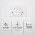 Deta White Matte S-Line Double Power Point 10A 250V