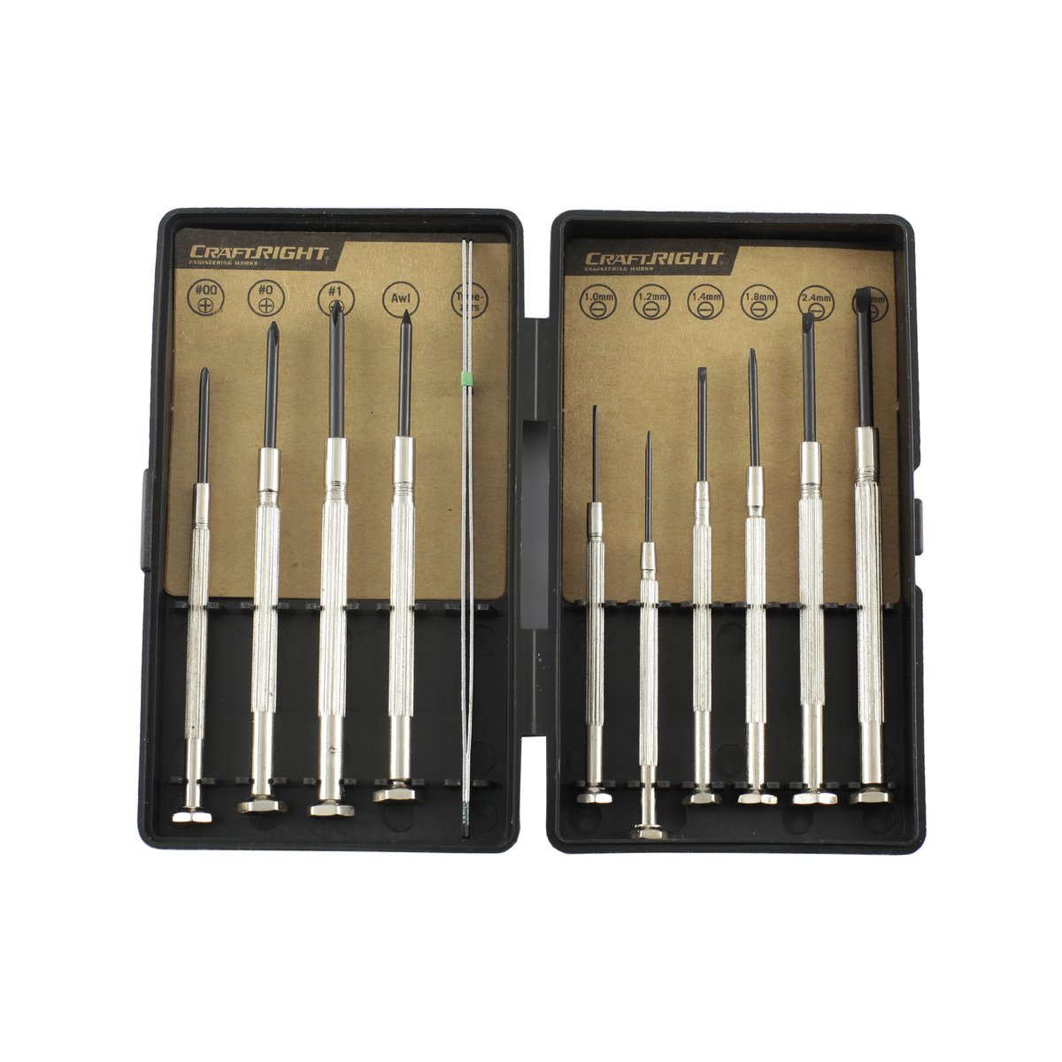 Craftright 11 Piece Precision Screwdriver Set - Carbon Steel - Non-Slip Handles - Compact Case - SuperSaverAU - view 2