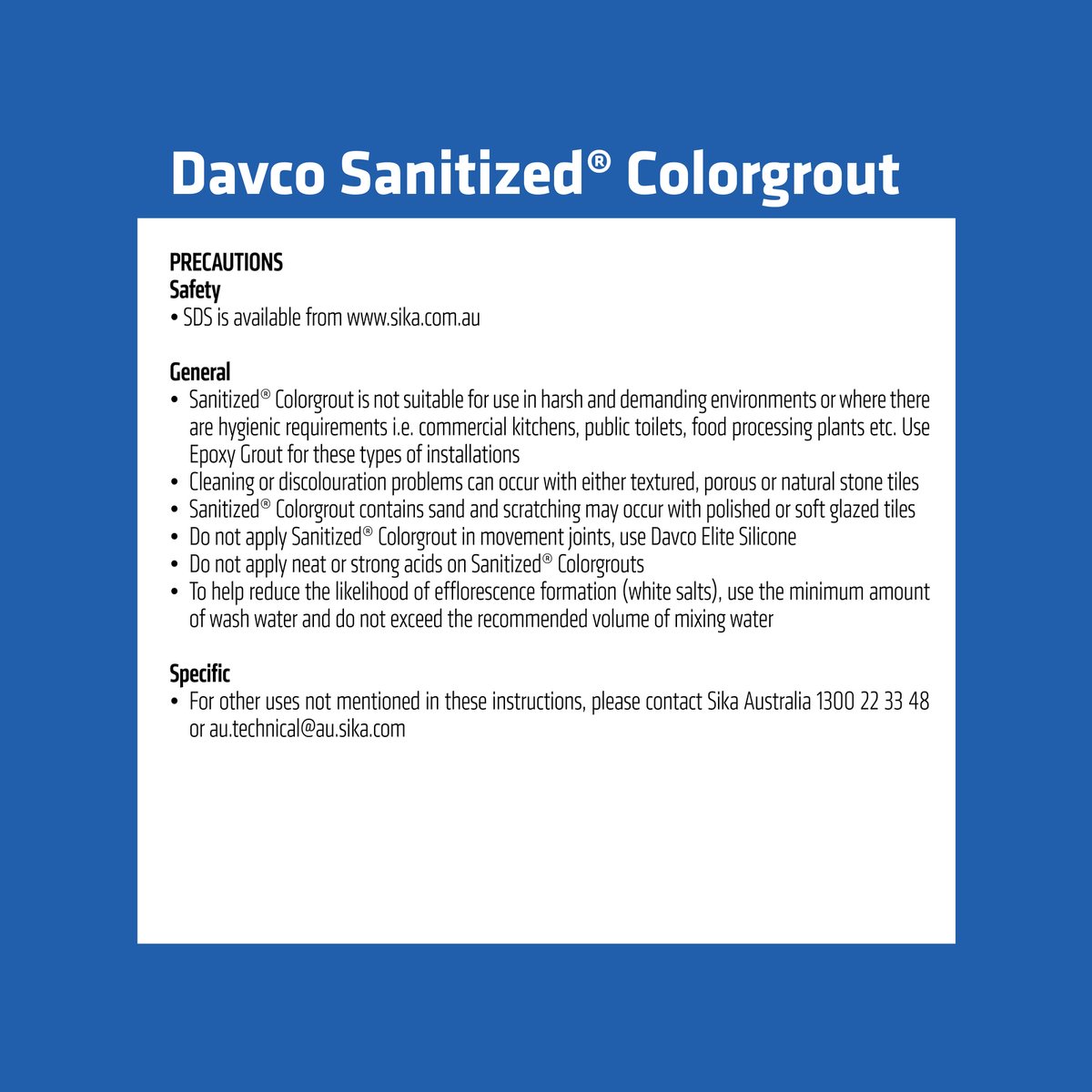 Davco Sanitized Colorgrout 1.5kg #49 Light Grey Cement Grout 1-6mm - SuperSaverAU - view 5