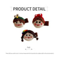 Felt Cartoon Girl Hair Clip - Green Headband and Flower - view 4