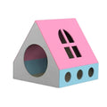 Felt Cat House Villa for Indoor Cats, Semi Enclosed Kitten Bed - Pink