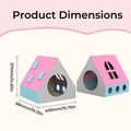 Felt Cat House Villa for Indoor Cats, Semi Enclosed Kitten Bed - Pink - view 4