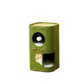 Felt Cat Tree House with Scratching Board, Multi-Level Cat Tower - Double Layer, 37 x 37 x 60 cm