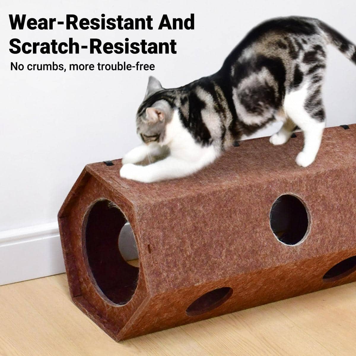 Felt Cat Tunnel Bed with Hexagonal Design for Cats - view 4