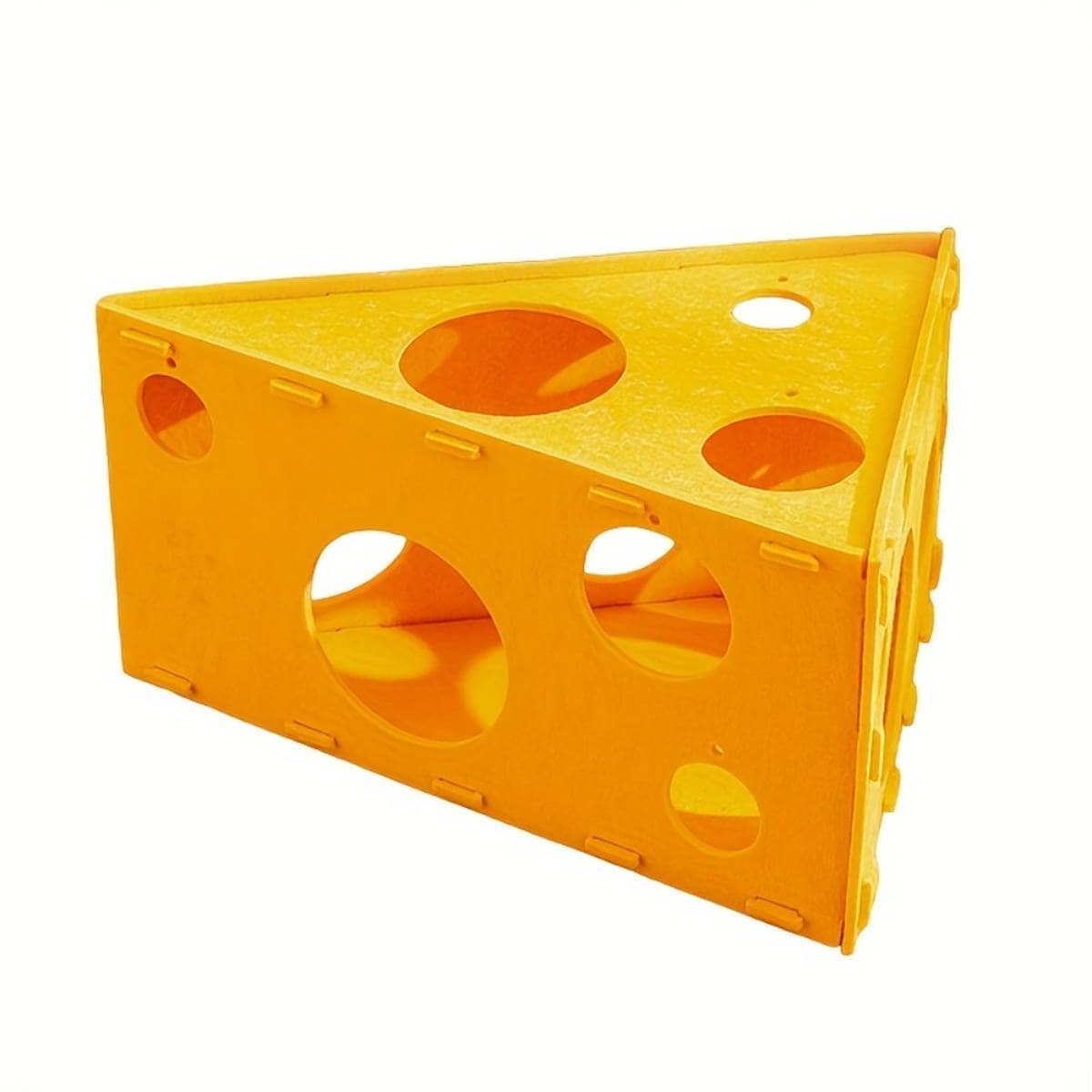 Felt Cheese Wedge Cat Bed Hideaway with Play Holes, Yellow Orange - view 2