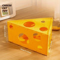 Felt Cheese Wedge Cat Bed Hideaway with Play Holes, Yellow Orange - view 3