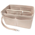 Felt Handbag Organiser Insert with Detachable Pouch - Beige, Extra Large