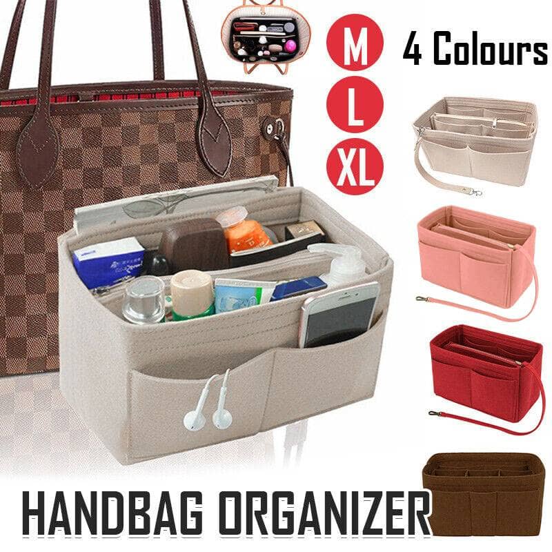 Felt Handbag Organiser Insert with Detachable Pouch - Beige, Extra Large - view 2
