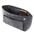Felt Handbag Organiser Insert for Women, Travel Tote Liner Pouch - Dark Grey