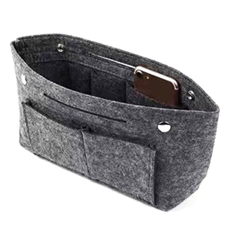 Felt Handbag Organiser Insert for Women, Travel Tote Liner Pouch - Dark Grey