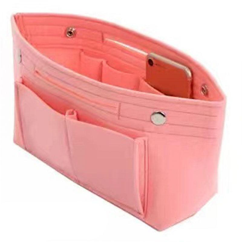 Felt Handbag Organiser Insert for Women, Travel Tote Liner Pouch - Pink