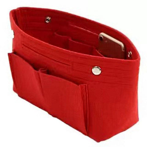 Felt Handbag Organiser Insert for Women, Travel Tote Liner Pouch - Red