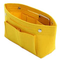 Felt Handbag Organiser Insert for Women, Travel Tote Liner Pouch - Yellow