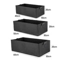 Felt Rectangular Planting Bags for Vegetables - Black, 40 x 30 x 20 cm, Pack of 8 - view 4
