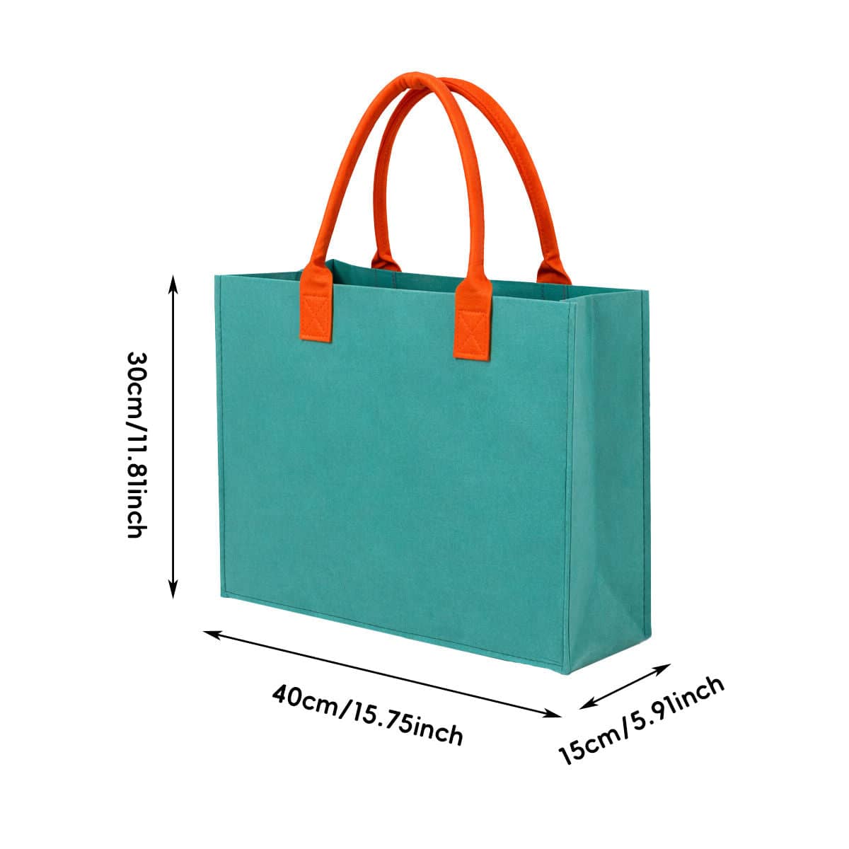 Felt Tote Bags with Contrast Handles, Pack of 5 - Khaki with Brown Handles - view 4