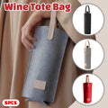 Felt Wine Bottle Tote Bag with Leather Handle - Red - view 2