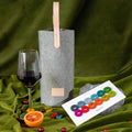 Felt Wine Bottle Tote Bag with Leather Handle - Red - view 5