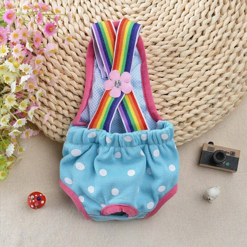 Female Dog Sanitary Nappy Pants - Blue, XXS (Waist 28-30 cm, Back Length 18-21 cm) - view 4