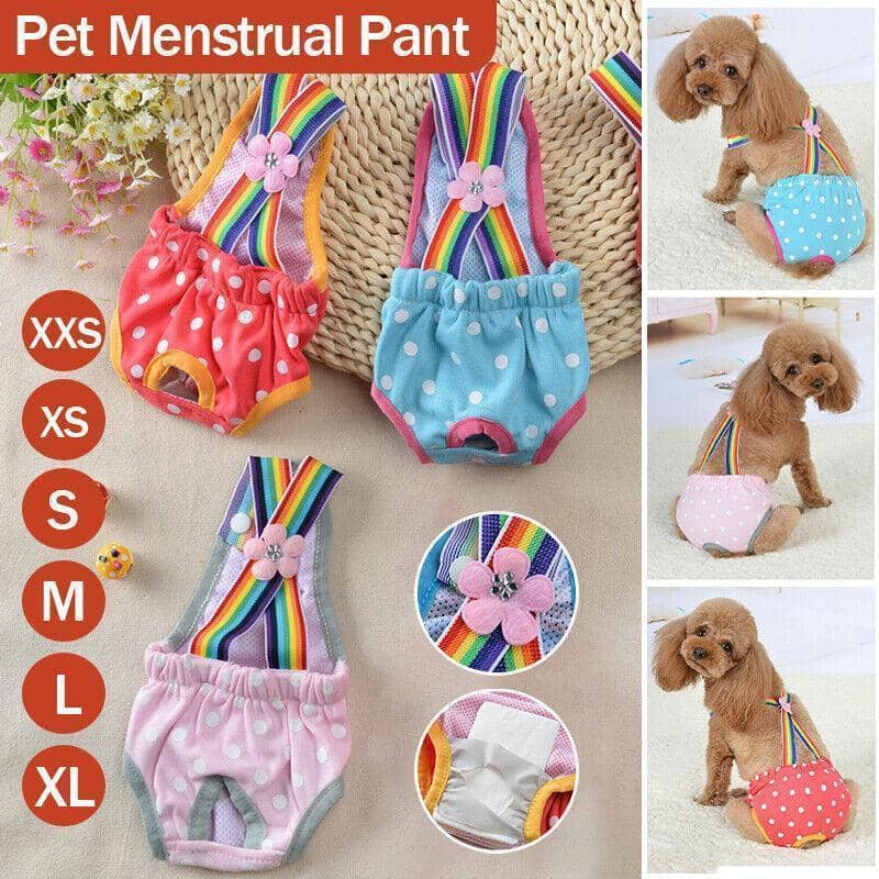 Female Dog Sanitary Pants, Washable - Pink, XL (Waist 43-46 cm, Back Length 34-38 cm) - view 2
