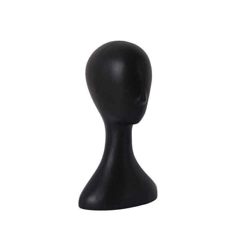 Female Mannequin Head Display Stand for Wigs, Hats and Scarves - Black