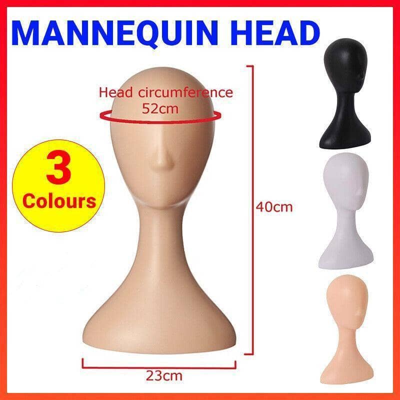 Female Mannequin Head Display Stand for Wigs, Hats and Scarves - Black - view 2