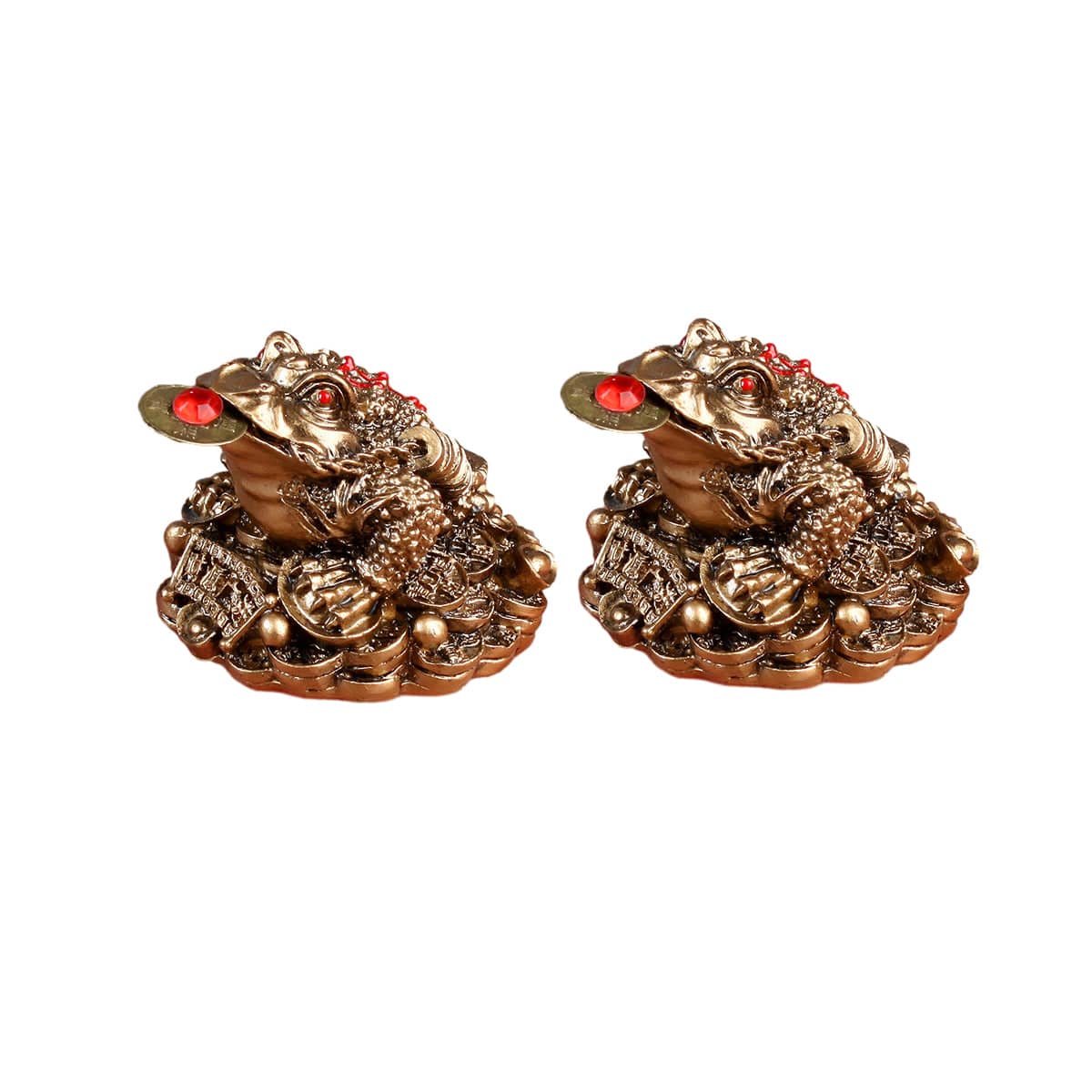 Feng Shui Golden Toad Ornament Resin Home and Office Decor - Golden Toad Pair