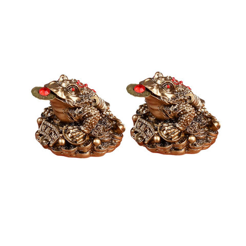 Feng Shui Golden Toad Ornament Resin Home and Office Decor - Golden Toad Pair