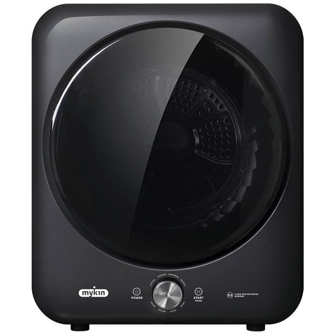 Mykin 5.5kg Vented Dryer - Sensor Drying, 8 Programs, Reverse Tumble, Wall Mountable, Black - MVD55B