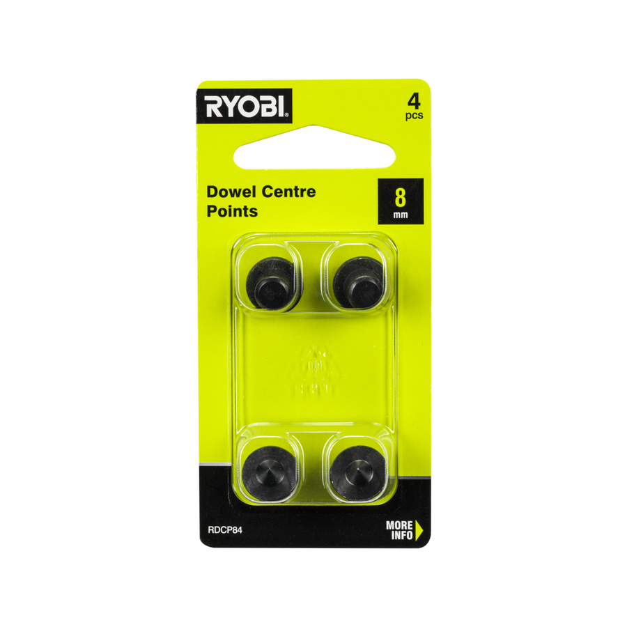 Ryobi 8mm Dowel Centre Points 4 Pack - Carbon Steel - Accurate Alignment - SuperSaverAU - view 1
