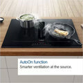Bosch 80cm Series 6 Induction Cooktop with Downdraft Ventilation - Black Glass, Home Connect - PVQ811H26E