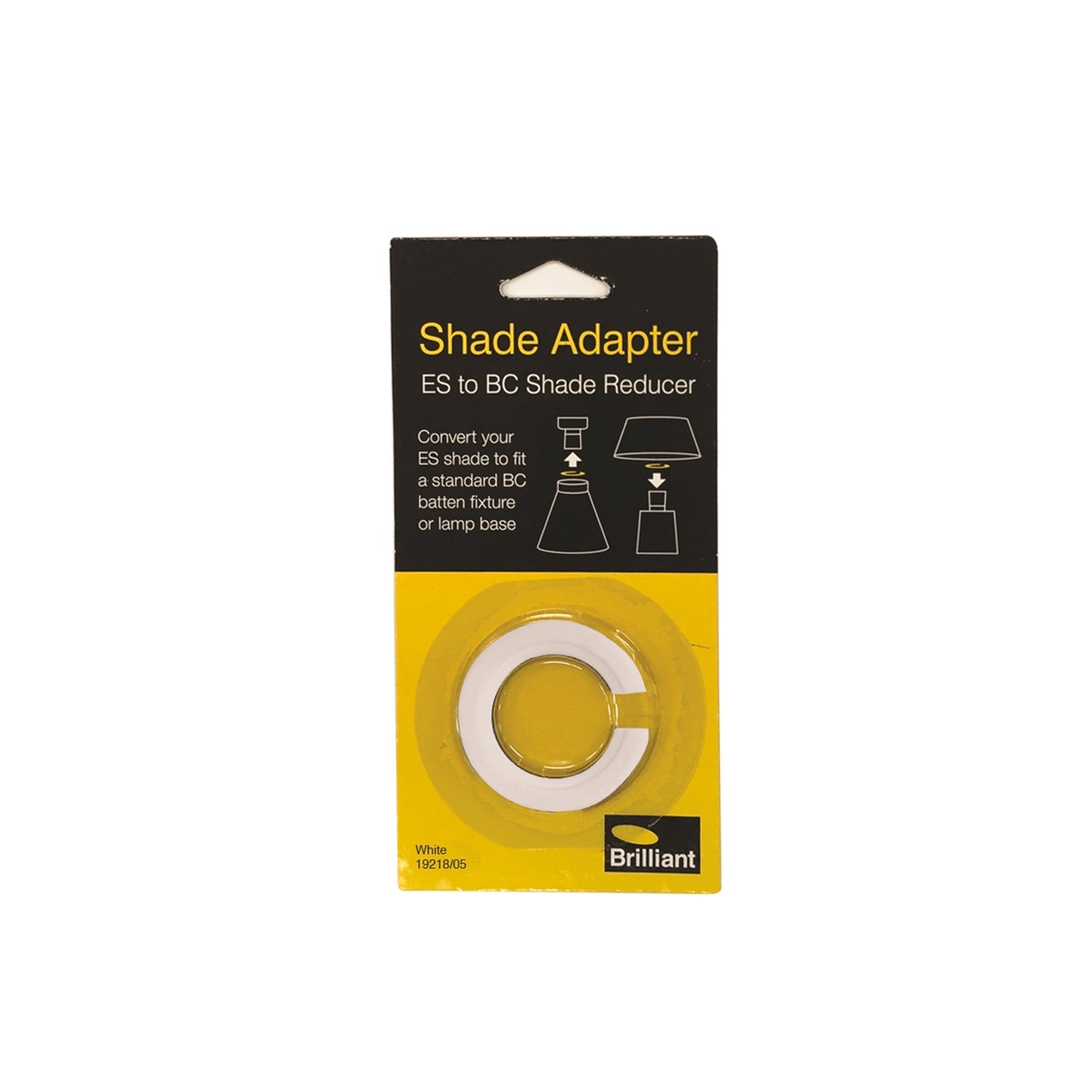 Brilliant Lighting White ES to BC Shade Adapter Polycarbonate Indoor Outdoor