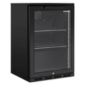 Husky 118L outdoor beverage fridge - black, lockable, anti-condensation glass door - ALFC1BLK840ELB