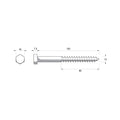 Zenith M12 x 130mm Hot Dip Galvanised Hex Head Coach Screw - Coarse Thread