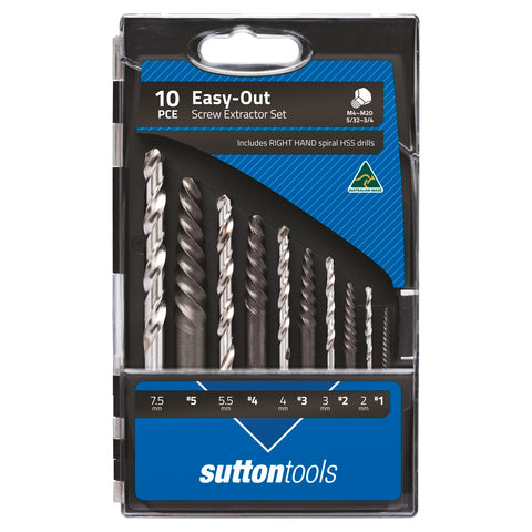 Sutton Tools 10 Piece Screw Extractor Set - Steel