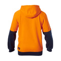 Hard Yakka Orange/Navy Hi Vis Brushed Fleece Hoodie Size L