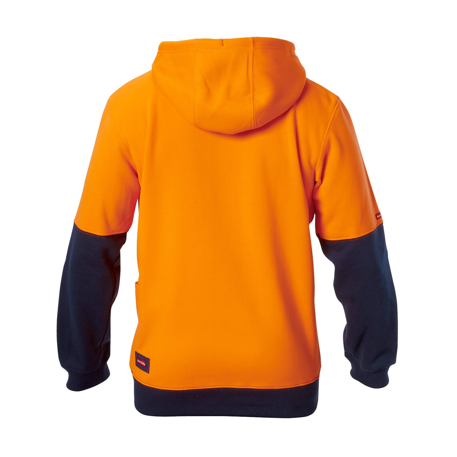 Hard Yakka Orange/Navy Hi Vis Brushed Fleece Hoodie Size L