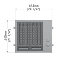 Artusi Built-In Electric BBQ - Removable Cast Iron Grill Plates, Grease Management - ABBQMEE3