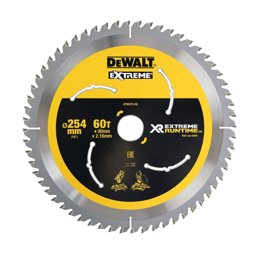Dewalt XR Circular Saw Blade 254mm 60T - C3 Carbide - Efficient Cutting - SuperSaverAU - view 1