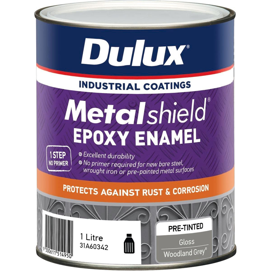 Dulux Metalshield Epoxy Enamel Gloss Paint 1L Woodland Grey Durable - SuperSaverAU - view 1