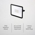 Deta 9300lm DIY Slim Profile Floodlight - 80W - White - IP65 - SuperSaverAU - view 2