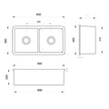 Turner Hastings Cuisine Double Bowl Fireclay Butler Sink - Gloss White, No Drainer - CUD85FS