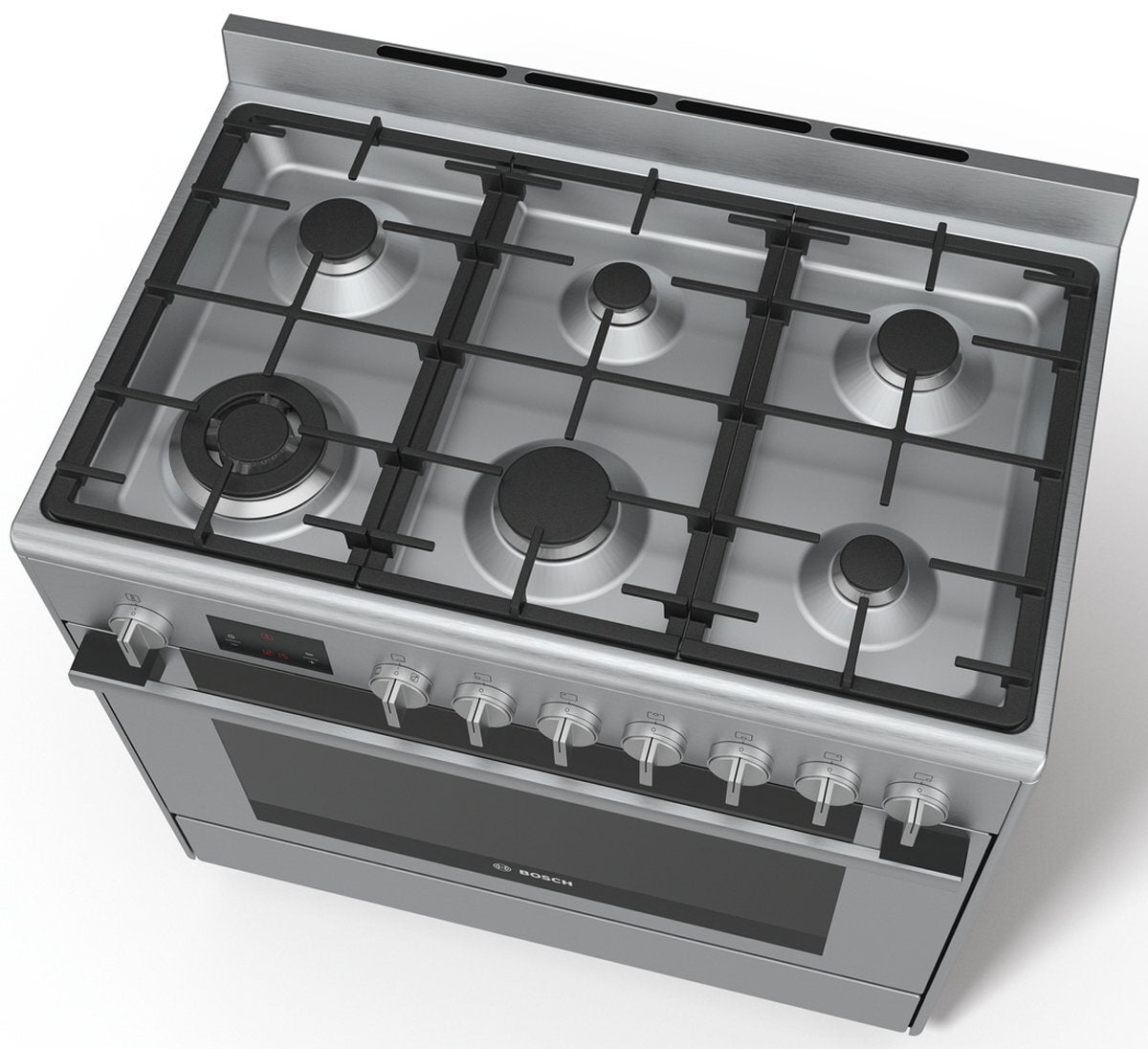 Bosch 90cm Dual Fuel Cooking Pack - 112L Oven, 6 Burner Gas Cooktop, Canopy Rangehood - BSHCOOKPACK6